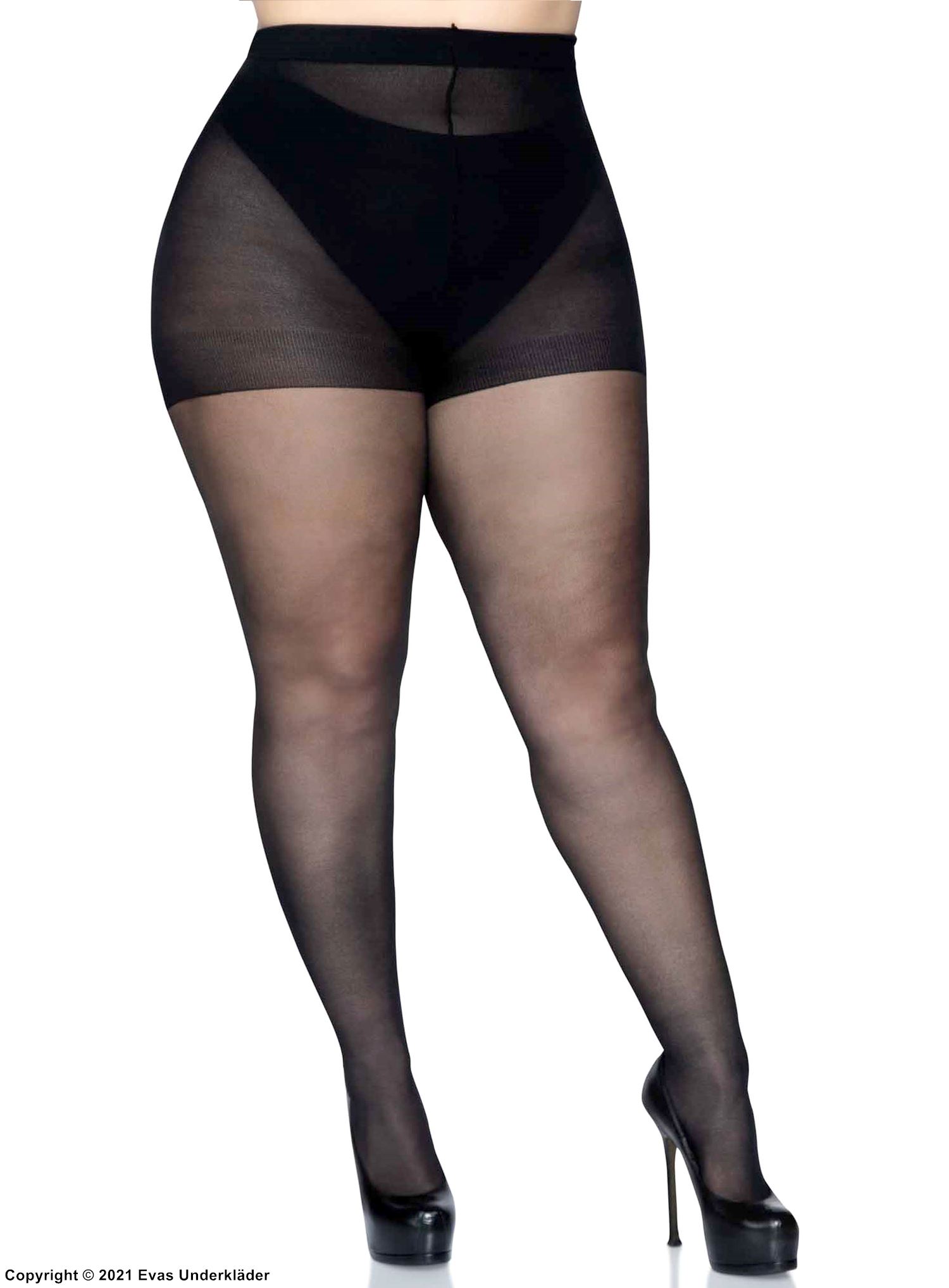 Klassische Strumpfhose, Naht hinten, Plus Size